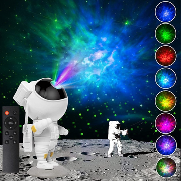 ForKumi astronaut galaxy projector night light displaying colorful space nebula with remote control
