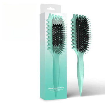 Avis Define EdgeLift brush for the best heatless curls for long hair in teal color with packaging