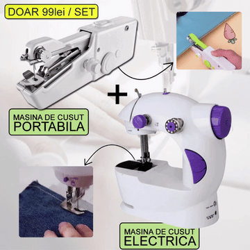 ForKumi electric sewing kit set with portable handheld and electric sewing machines for home use