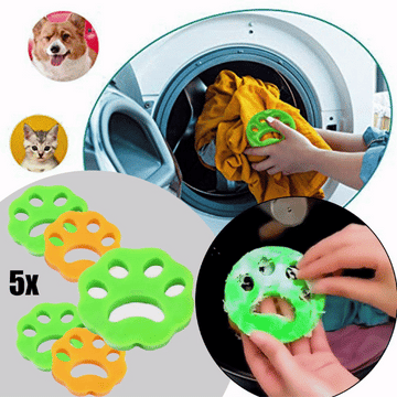 ForKumi reusable pet hair remover paw-shaped lint remover for washing machine use