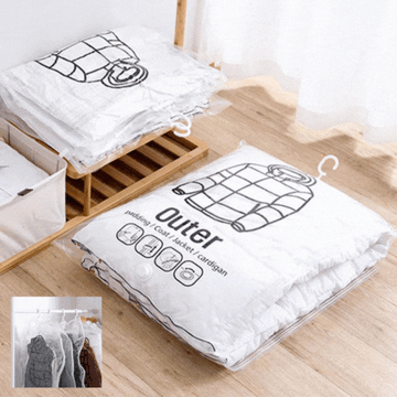 ForKumi vacuum storage bags for clothes neatly compressing jackets and outerwear for efficient storage
