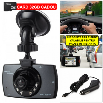 ForKumi HD dash cam with night vision mounted on windshield with accessories and sample driving footage