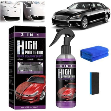Avis nano car scratch repair spray kit with 3 in 1 high protection coating spray bottle, microfiber cloth, and applicator sponge