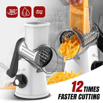 ForKumi manual rotary grater with 360 degree rotation and fast cutting shredding cheese and vegetables