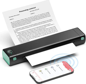 Portable thermal printer printing document wirelessly connected to a smartphone for easy mobile printing