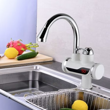 ForKumi premium instant hot tap for kitchen with digital temperature display and chrome finish