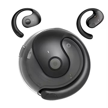 ForKumi digital series real time translation earbuds with ergonomic black design and charging case