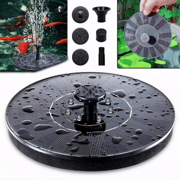 ForKumi solar fountain outdoor garden pump with multiple spray nozzles and waterproof solar panel