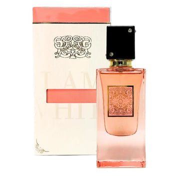 ForKumi tropical vanilla musk perfume in a pink glass bottle with black cap and decorative box