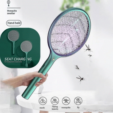 ForKumi USB bug zapper with stand green mosquito swatter handheld electric racket