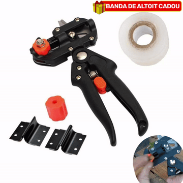 ForKumi professional grafting tool kit with black and orange grafting tool, tape, and metal blade attachments
