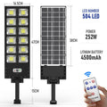 ForKumi 150W solar motion light outdoor with 504 LED lights, remote control, and lithium battery