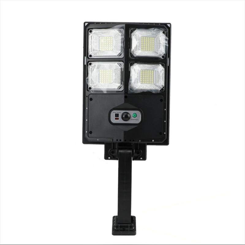 ForKumi 150W solar motion light outdoor with four LED panels and adjustable mounting arm