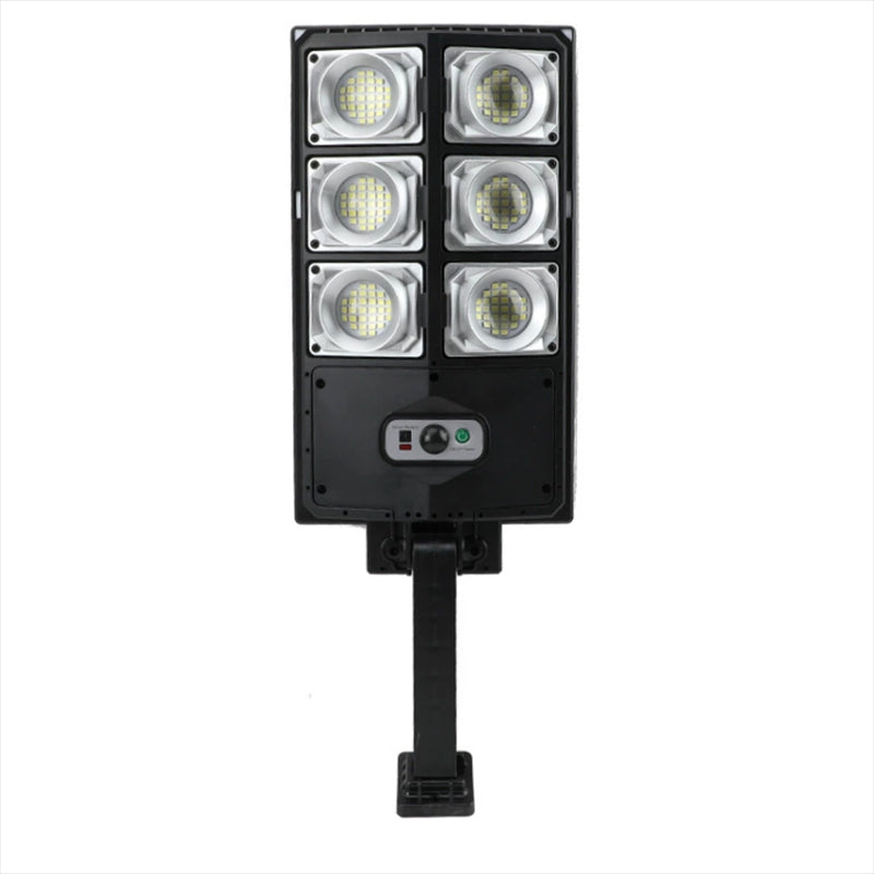 ForKumi 150W solar motion light outdoor with six LED panels and adjustable mounting bracket