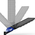 ForKumi 150W solar motion light outdoor with adjustable 180 degree rotating solar panel for efficient energy absorption
