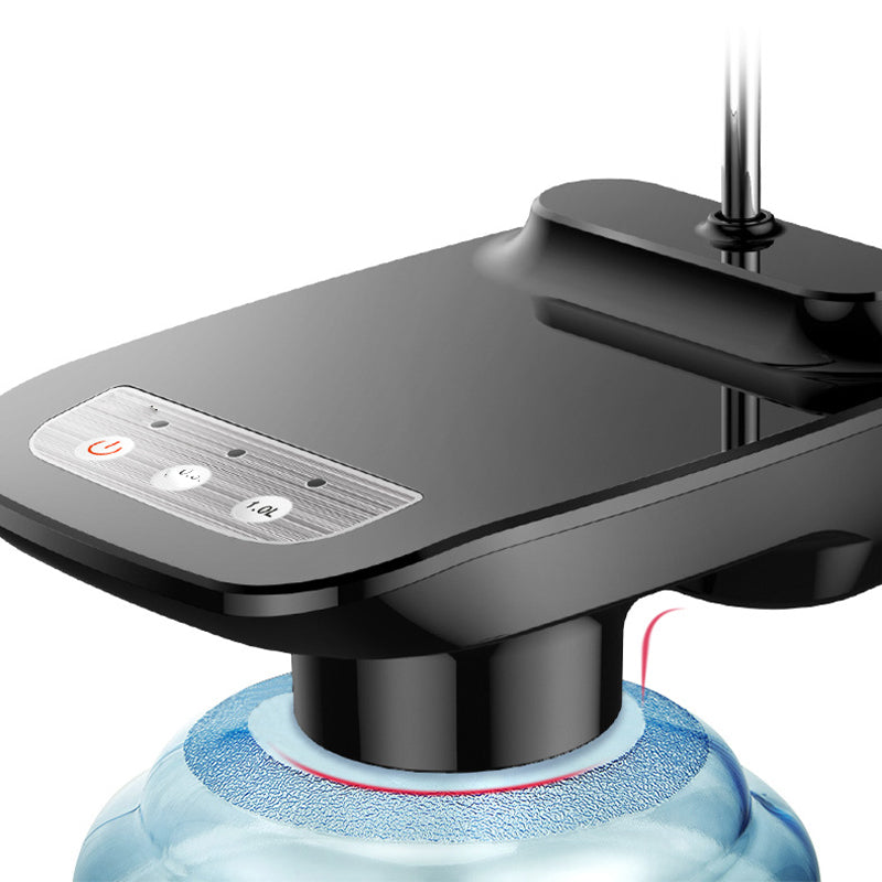 ForKumi 2-mode electric water pump dispensing water into a clear glass on a sleek black base