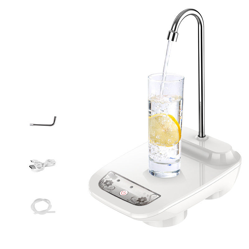 ForKumi 2-mode electric water pump dispensing water into glass with lemon slice