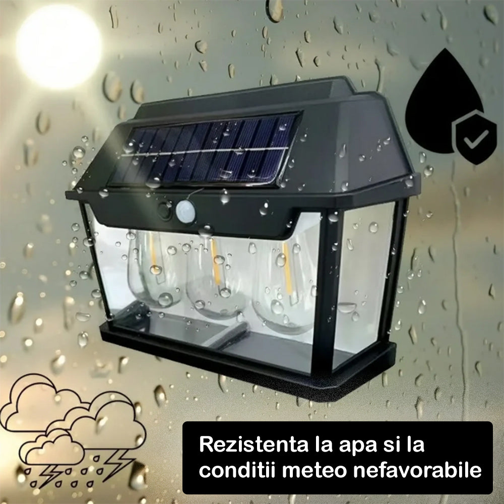 ForKumi 3 LED solar wall light with waterproof design for outdoor weather resistance