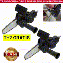 ForKumi 4 inch drill to saw adapter kit with handle and mini chainsaw attachment for drills