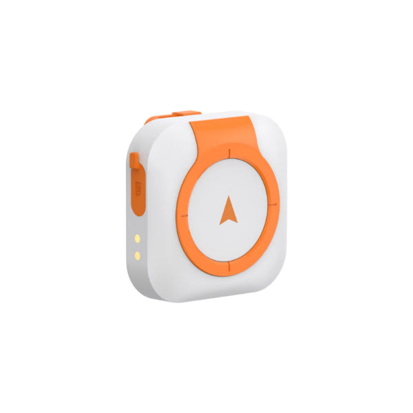 ForKumi 4G GPS pet tracker collar in white and orange with compass design for pet safety