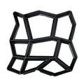Black ForKumi DIY walkway paver mold with irregular geometric shapes for concrete path creation