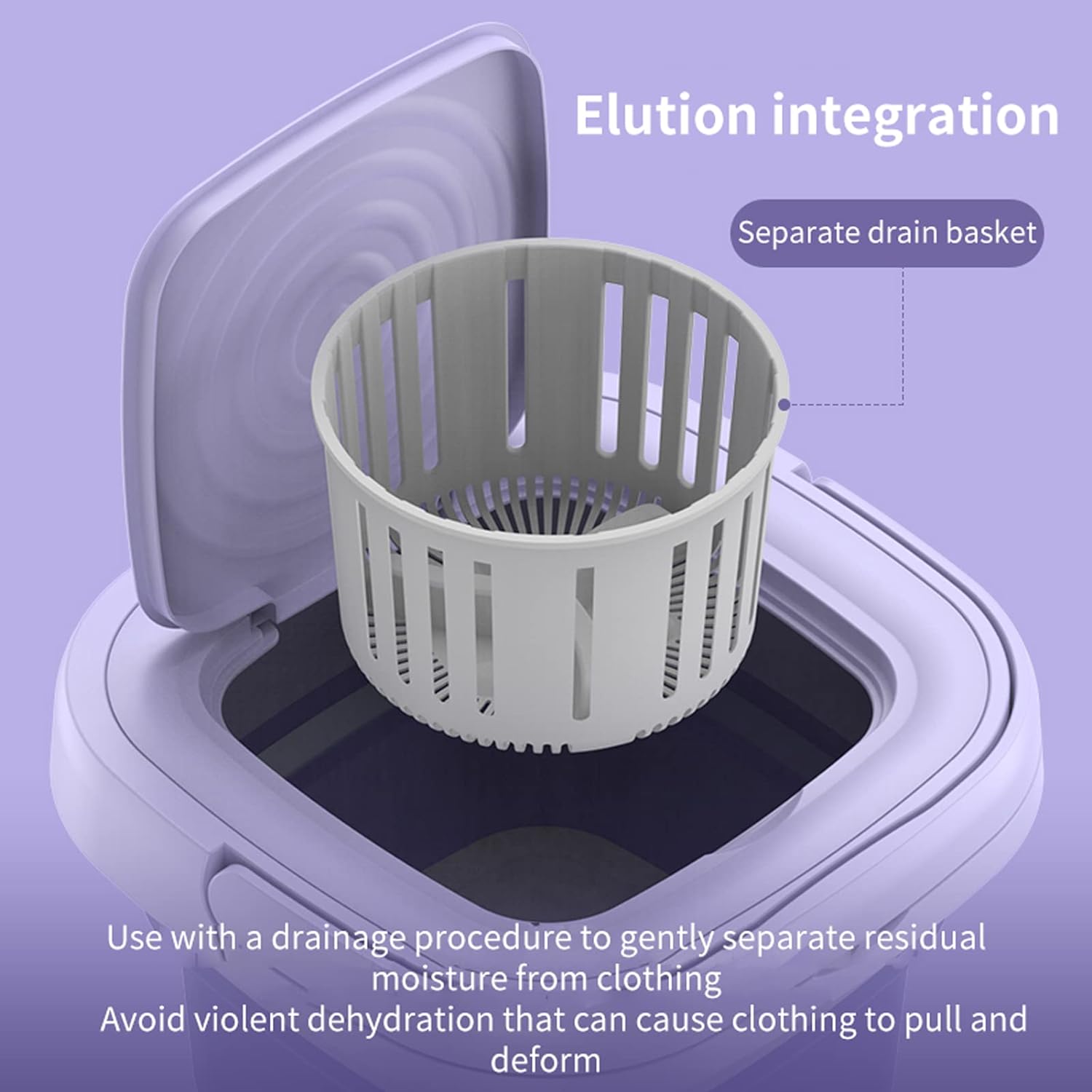 ForKumi 9L compact laundry machine with separate drain basket for gentle moisture removal