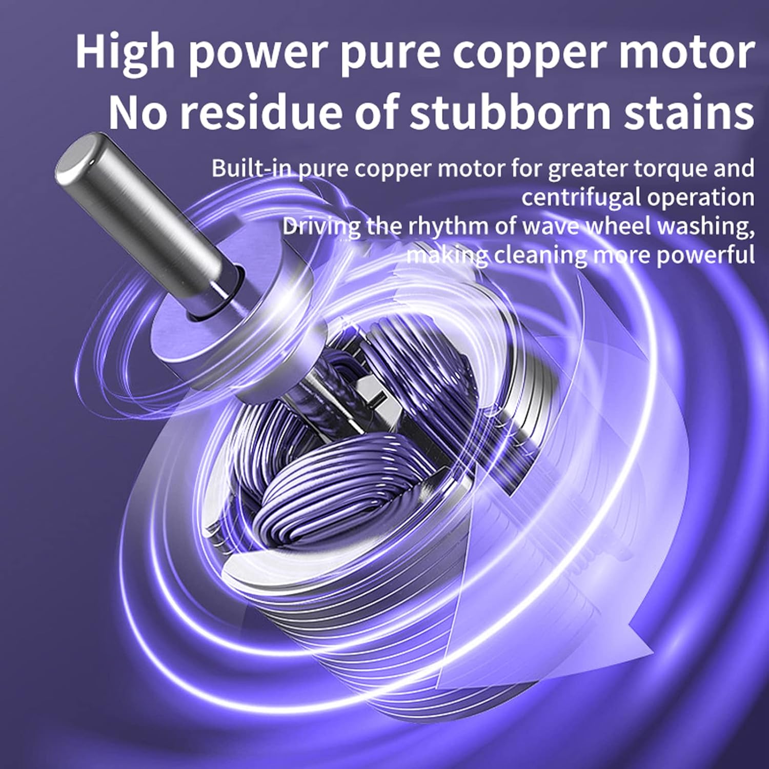 High power pure copper motor of ForKumi 9L compact laundry machine for powerful cleaning