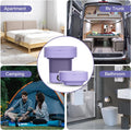 ForKumi 9L compact laundry machine in purple shown for apartment, RV trunk, camping, and bathroom use