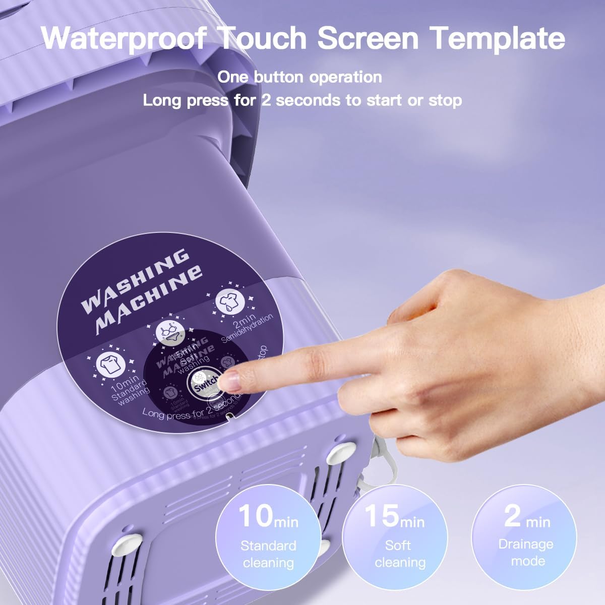 ForKumi 9L compact laundry machine with waterproof touch screen and one button operation