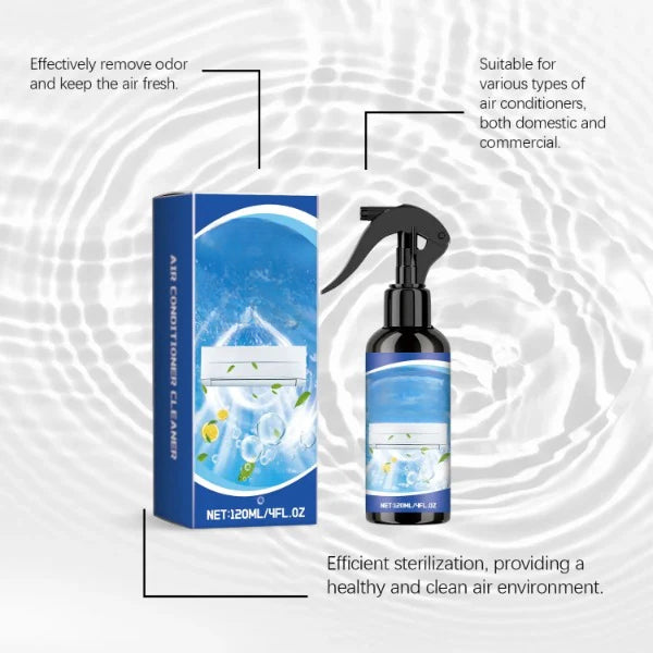ForKumi HVAC cleaning spray with 120ml bottle and blue packaging for air conditioner odor removal and sterilization