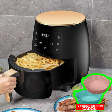ForKumi 6L air fryer bundle black and gold digital air fryer with crispy fries in basket