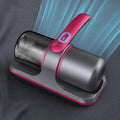 ForKumi allergen vacuum cleaner for dust mites with sleek black and pink design on fabric surface