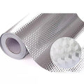 ForKumi aluminum foil kitchen sticker roll with textured silver hexagonal pattern for home series