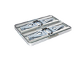 ForKumi folding patio table set compactly folded with silver metal frame and sturdy hinges