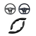 ForKumi anti-slip steering wheel cover in black designed for enhanced grip and comfort