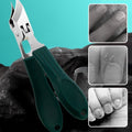 ForKumi anti-splash nail kit with ergonomic green handles for safe and precise nail care