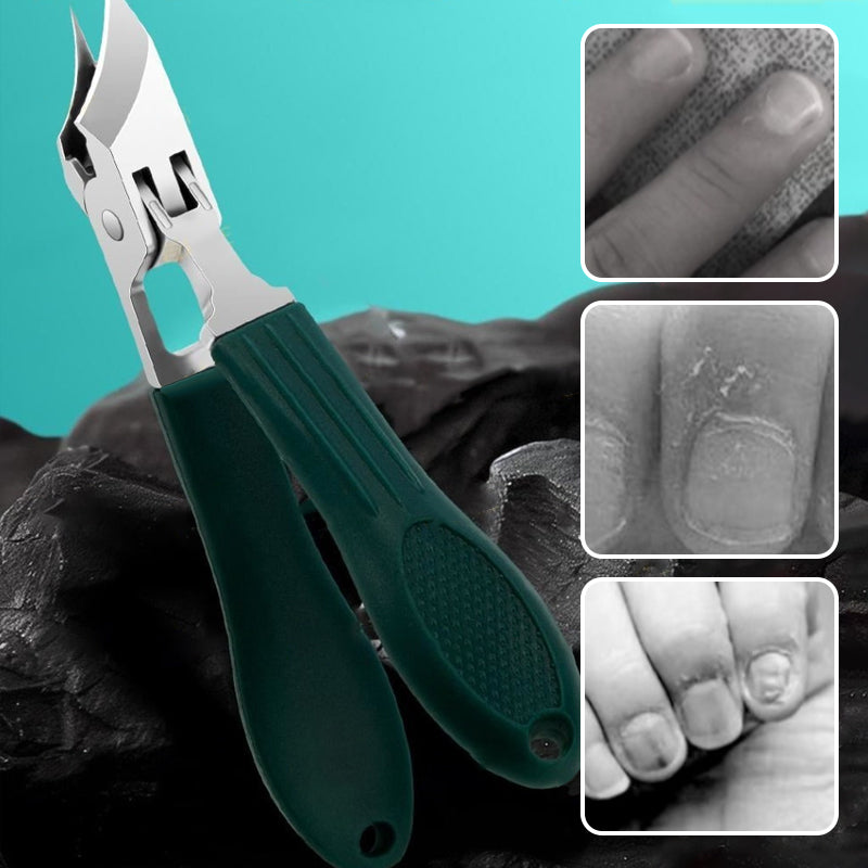 ForKumi anti-splash nail kit with ergonomic green handles for safe and precise nail care
