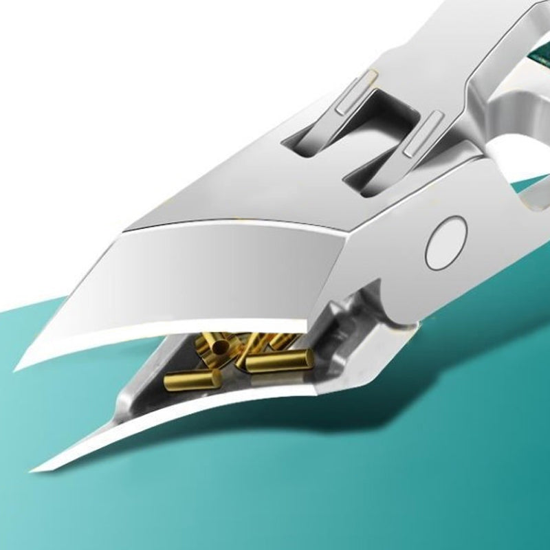 ForKumi silver metal nail clipper from anti-splash nail kit with sharp precise cutting blades