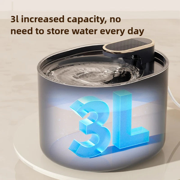 ForKumi automatic pet water fountain with 3L increased capacity for continuous fresh water