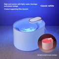 ForKumi classic white automatic pet water fountain with blue water light and red light shortage indicator