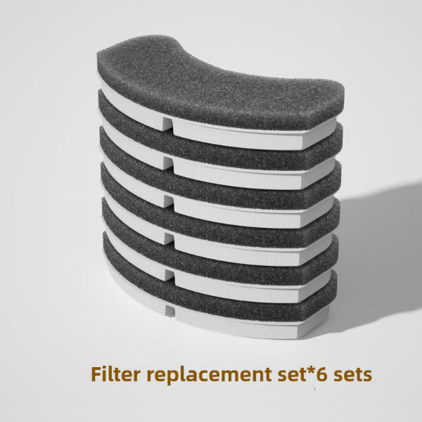 ForKumi automatic pet water fountain replacement filter set with six black and white filters