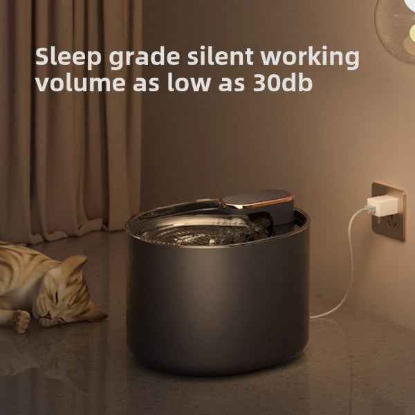 ForKumi automatic pet water fountain in black with silent operation and sleep grade noise level