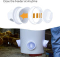 Avis automatic poultry feeder FDA approved in white with secure close feature for poultry feeding