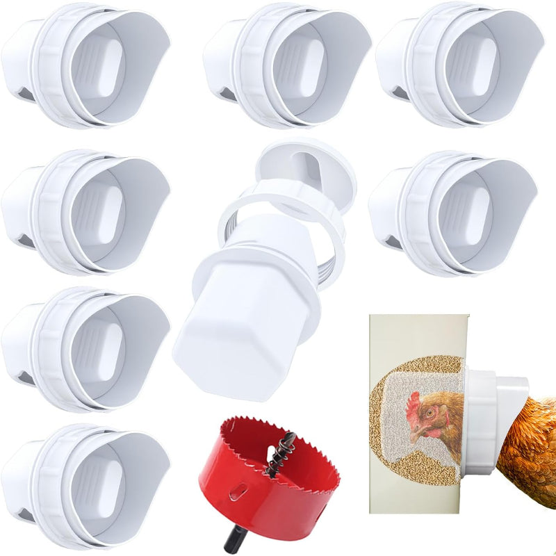 Avis automatic poultry feeder FDA approved white plastic feeder parts and chicken eating feed