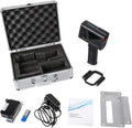 4.3 inch touch screen printer with carrying case, power adapter, USB drive, and mounting accessories