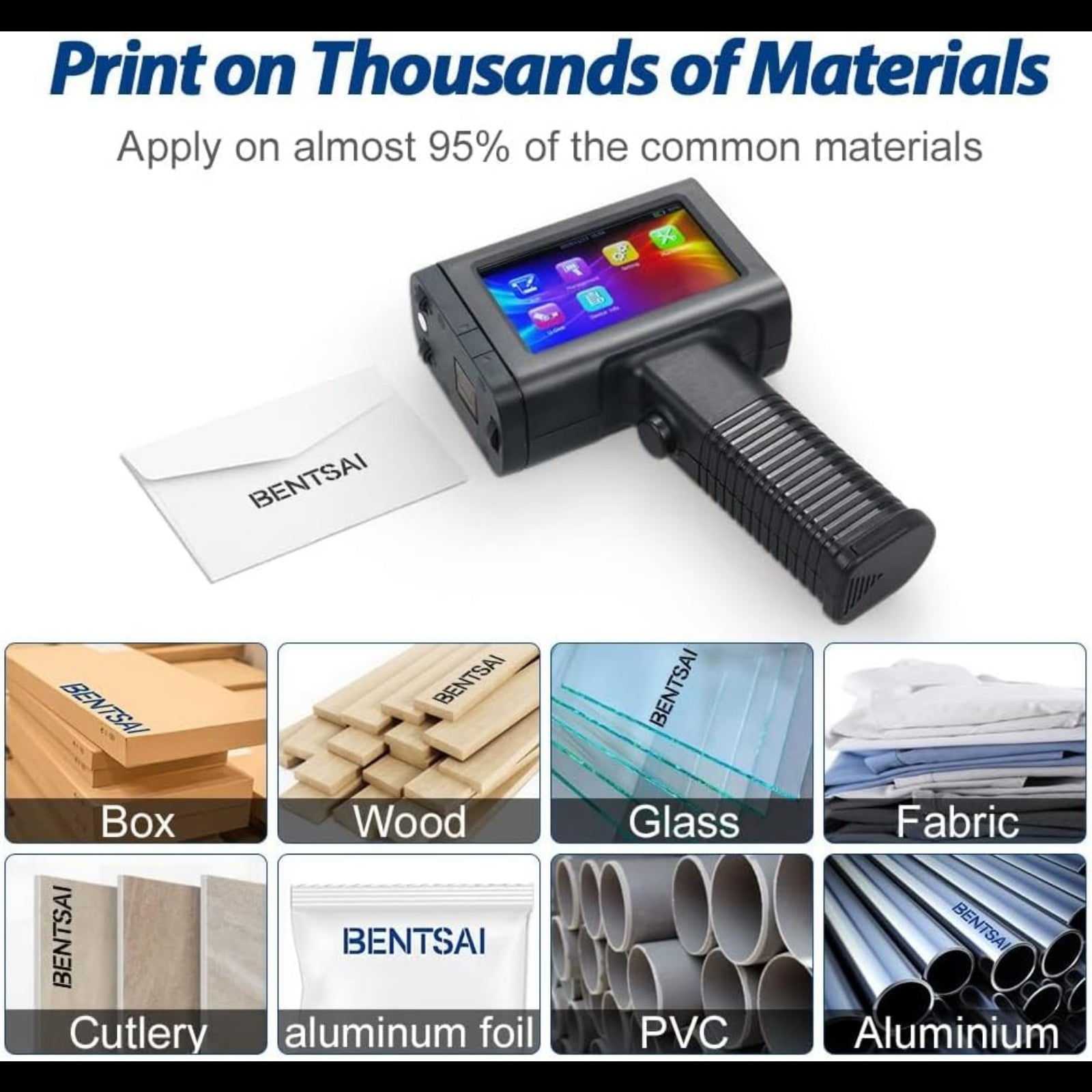 4.3 inch touch screen printer from My Store printing on box wood glass fabric and more