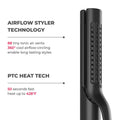 Avis 2-in-1 curling iron and straightener with airflow styler technology and PTC heat tech