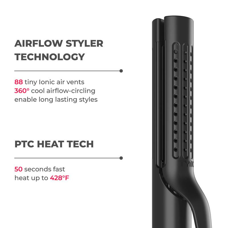 Avis 2-in-1 curling iron and straightener with airflow styler technology and PTC heat tech