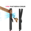 Avis 2-in-1 curling iron and straightener black flat iron and curler for styling hair