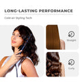 Avis 2-in-1 curling iron and straightener styling hair with long-lasting performance using cold-air technology
